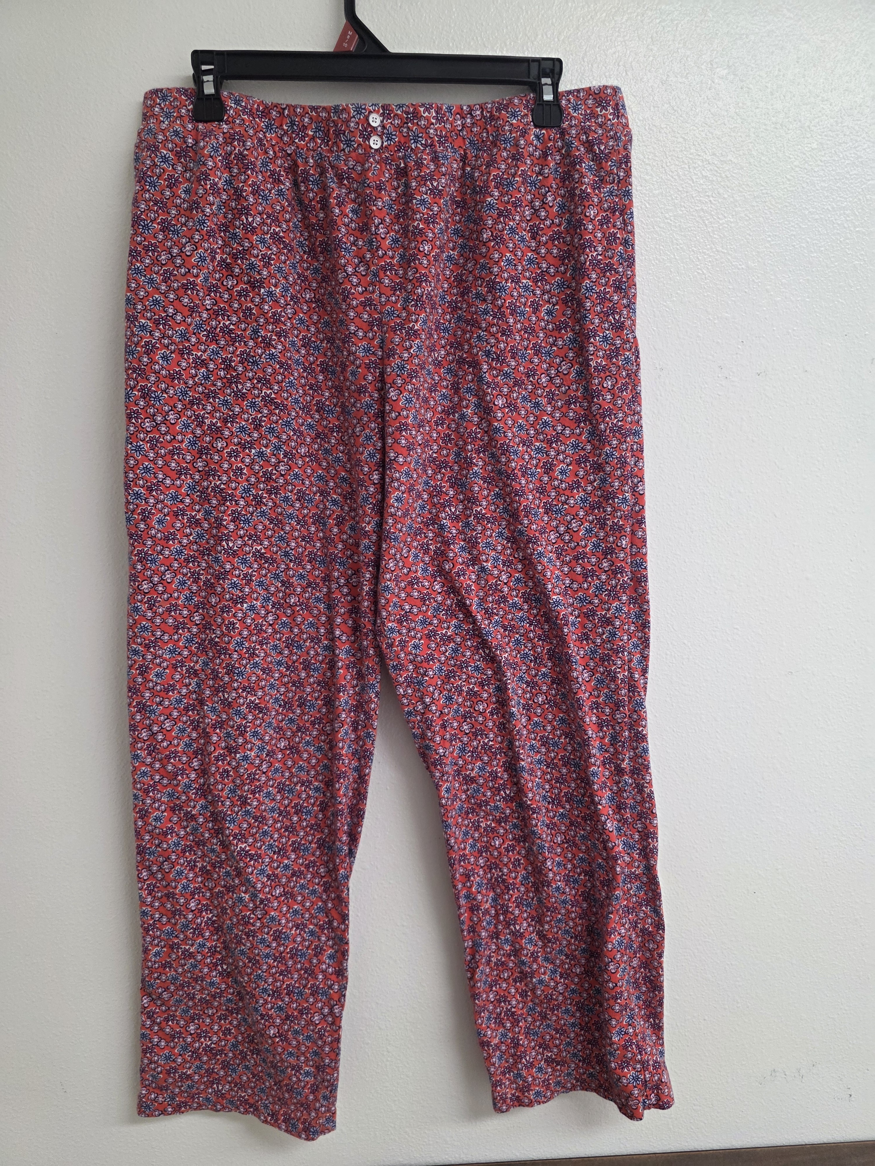 Cuddl Duds Red And Pink Floral Lounge Pants (0343)